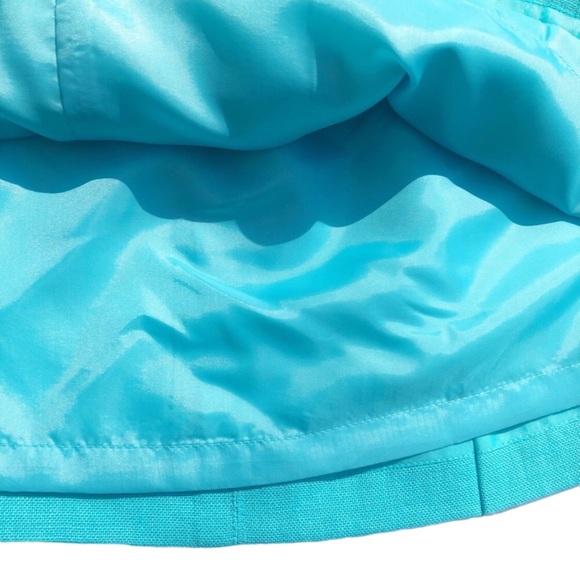 Talbots Aqua Blue Seamed Linen Skirt Size 18 - Picture 12 of 16
